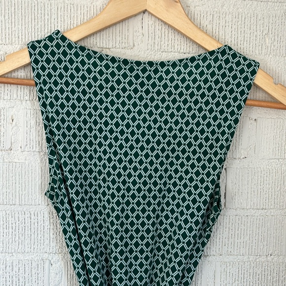 H&M green and white diamond pattern dress sleeveless dress - Picture 6 of 7